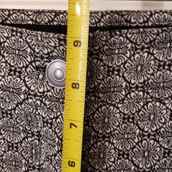 89th & Madison black & white print Stretch Straight Leg Pant Size 6 - Picture 6 of 8